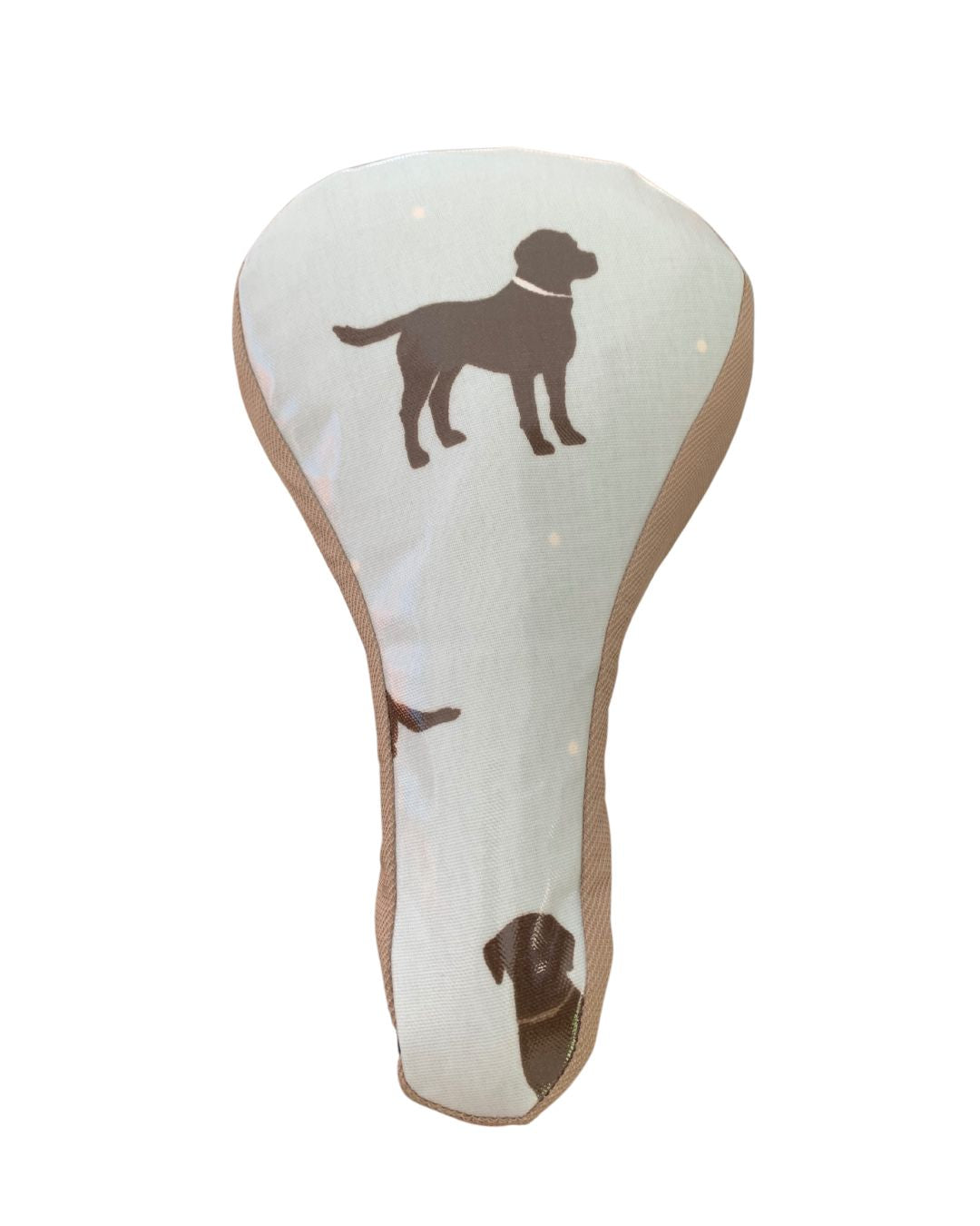 Brown Labrador Waterproof Slim Seat Cover - Pale Blue
