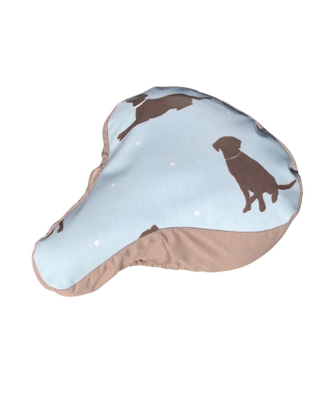 Brown Labrador Waterproof Saddle Cover - Pale Blue