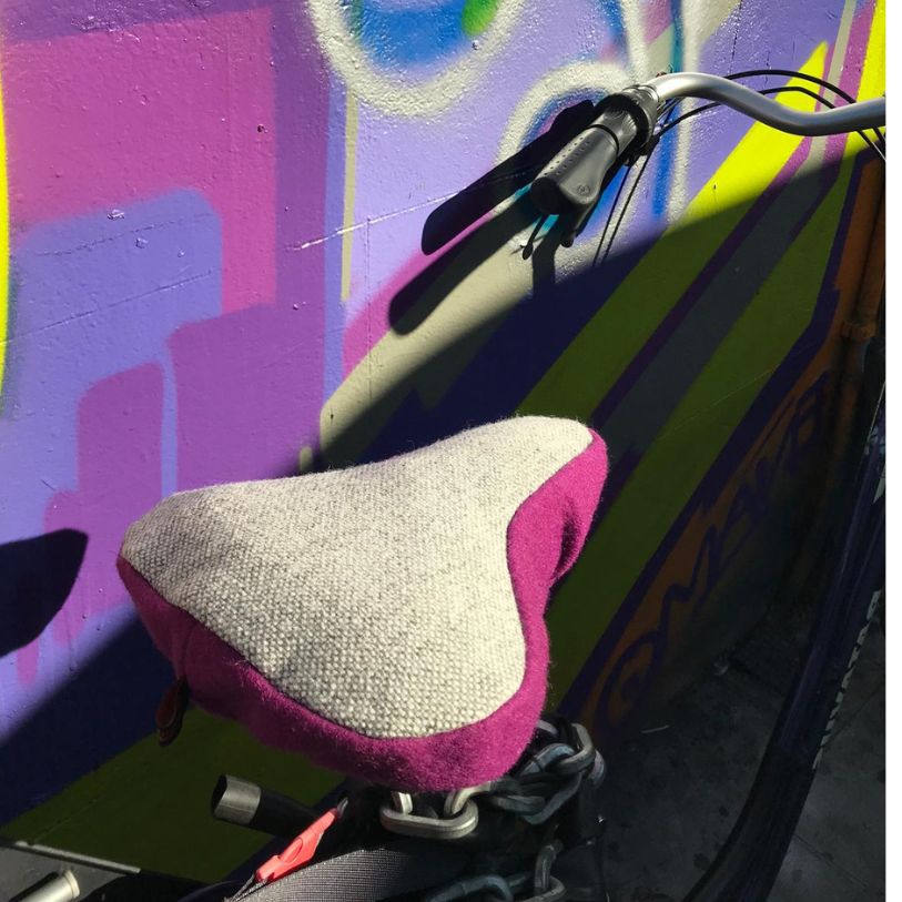 Grace Saddle Cover - Plum & Checked