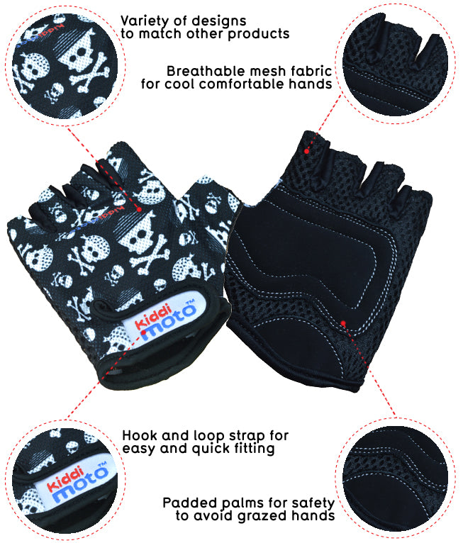 Kids Bicycle Gloves - Skullz