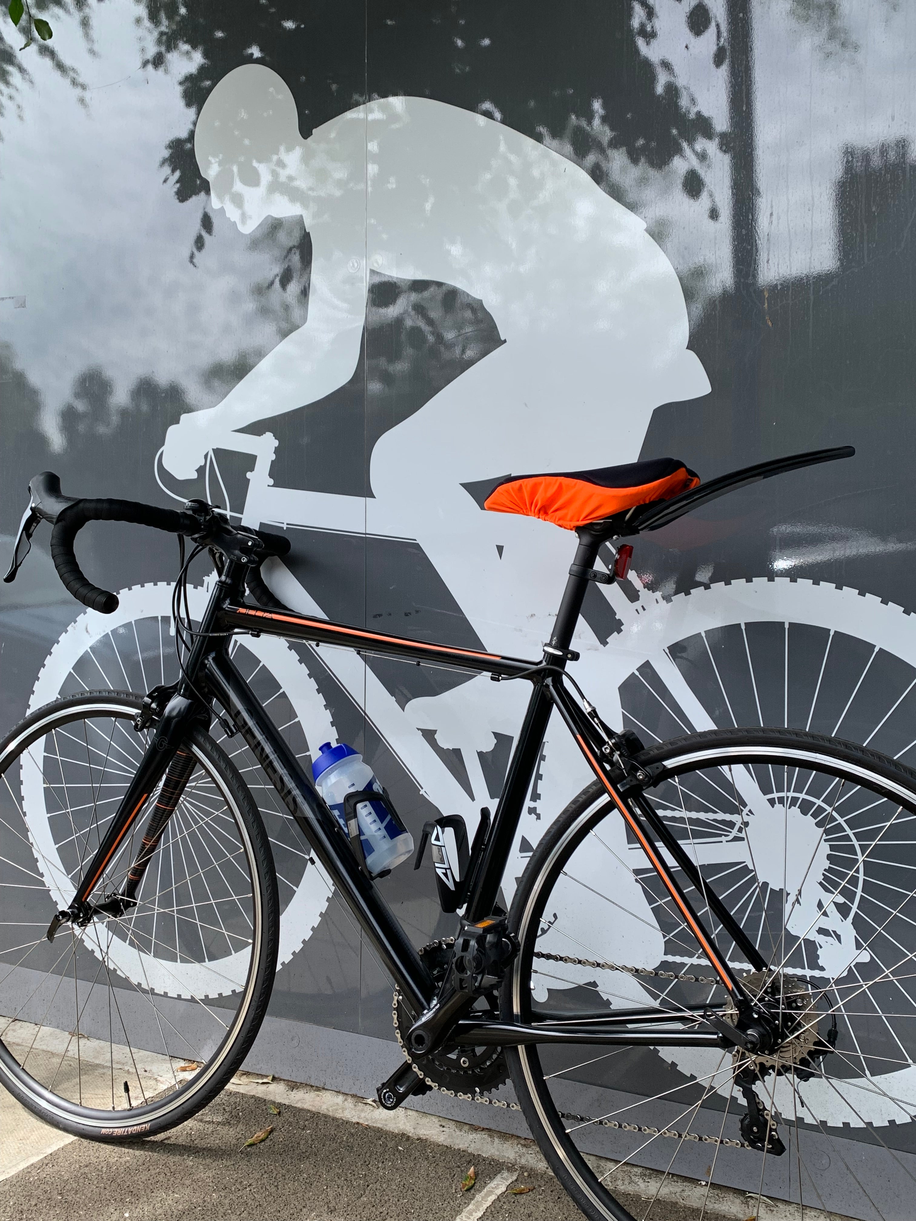 Padded Seat Cover for Peloton Bike - Black & Orange (Women)