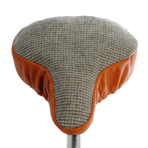 Kooki Saddle Cover - Checked & Tangerine